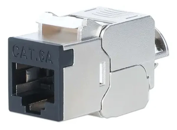 Intellinet Keystone modul Cat6a STP černá / Keystone modul / RJ-45 / 10GBase-T / stíněný / PoE (802.3bt) (791298)