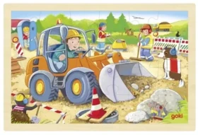 GOKI Dřevěné puzzle Staveniště