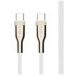 FIXED Krátký nabíjecí a datový opletený kabel s konektory USB-C/USB-C a podporou PD 0.5 m bílý / USB 2.0 / 100W (FIXDB-CC05-WH)