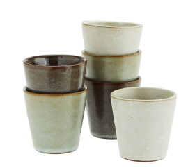 MADAM STOLTZ Kameninový šálek Grey Stoneware 100 ml šedá barva, keramika