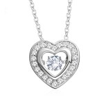 Stříbrný náhrdelník Swarovski Elements Simonita - srdce, Stříbrná 38 cm + 5 cm (prodloužení)