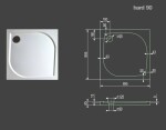 Aquatek - Bent 90x90 sprchová vanička z litého mramoru čtvercová s protiskluzovou úpravou BENT90CTV