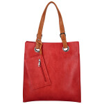 Módní dámská koženková kabelka na rameno Paytona, červená
