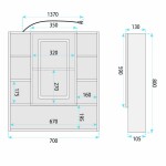 REA - Zrcadlová skříňka s LED osvětlením Luna 70x80cm REA-M0405