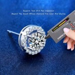 Royal Fashion stříbrné náušnice HA-XEZ004-SILVER-MOISSANITE-ZIRCON