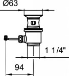 Laufen - Příslušenství Automatická umyvadlová výpusť, chrom HF104469100000