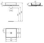 IDEAL STANDARD - i.Life B Umyvadlo na desku 50x42 cm, bez přepadu, bez otvoru na baterii, bílá T573801