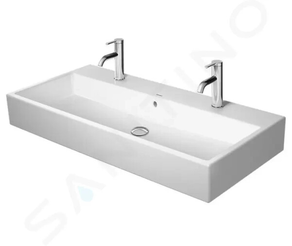 DURAVIT - Vero Air Dvojumyvadlo 1000x470 mm, s přepadem, s otvory pro baterie, bílá 2350100024