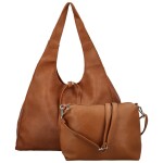 Trendy dámský koženkový set kabelek Shane, hnědý