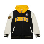 Mitchell & Ness Pánská mikina Pittsburgh Penguins NHL Courtside Fleece Button Front Current Logo Velikost: L