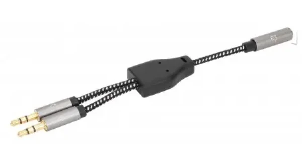 Manhattan Headset adaptérový kabel / jack 3,5mm samice - 2x jack 3,5mm samec / 15 cm (356121)