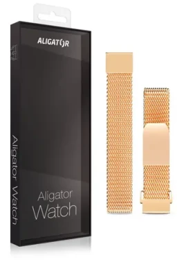 Aligator Náhradní kovový řemínek pro Watch Lady 16mm / zlatý (16AW0009)