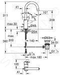 GROHE - BauLoop Umyvadlová baterie s výpustí, chrom 23760000