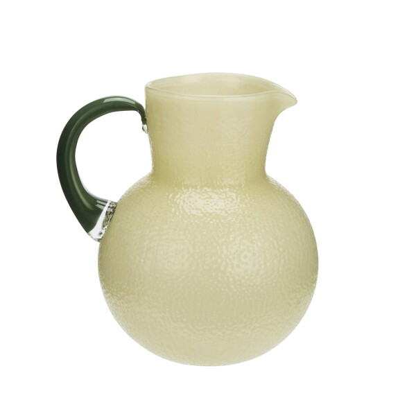MADAM STOLTZ Skleněný džbán Light Yellow/Green, žlutá barva, sklo