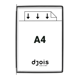 Djois závěsný rámeček kapsou, A4, otevřený shora, černé, 10 ks