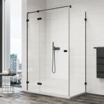 SanSwiss ANNEA Black Boční stěna v 90° s L-kováním pro dveře s L-kováním ANTW07000607