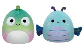 Squishmallows 2v1 - chameleon Denton a vážka Heather 13 cm