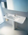 DURAVIT - Starck 3 Umyvadlo 85x49 cm, s přepadem, s otvorem pro baterii, WonderGliss, bílá 03048000001