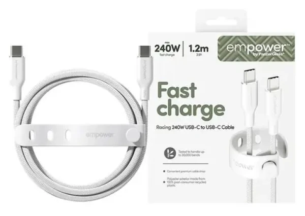 PanzerGlass empower 240W USB-C to USB-C USB 2.0 1.2M bílá (198272)