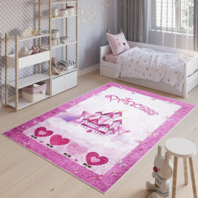 DumDekorace DumDekorace Dívčí koberec s motivem zámku pro princezny