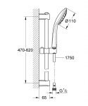 GROHE - Vitalio Joy Set sprchové hlavice, 3 proudy, tyče a hadice, chrom 27333000