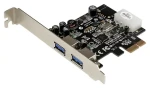 StarTech PCIe karta 2x USB 3.0 UASP / PCIe karta / USB 3.2 Gen 1 / UASP podpora / čipset NEC/Renesas (PEXUSB3S25)