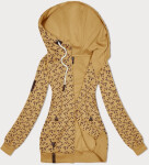 Žlutá sportovní mikina s kapucí a se vzorem vlaštovek (2309) odstíny žluté 46