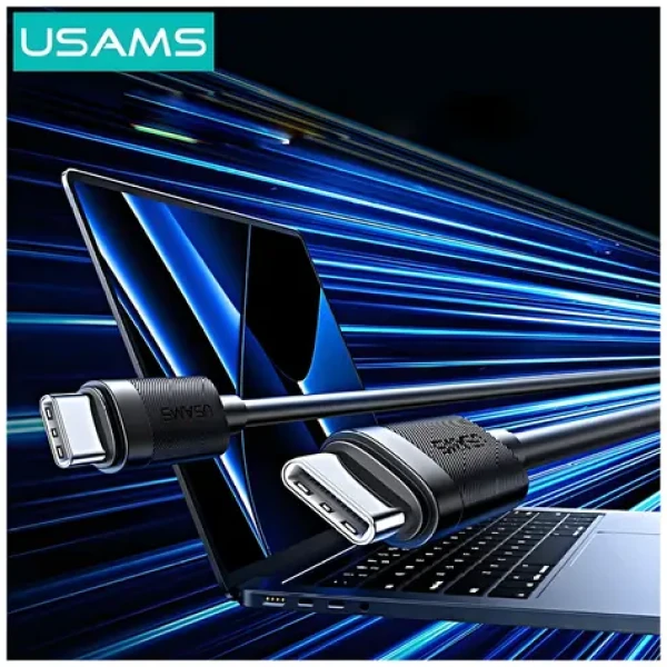 USAMS U94 černá / Datový kabel / USB-C - USB-C / 1m / 60W / PD (SJ780USB01)