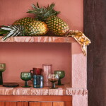 HK living Sklenice Teal 425 ml, modrá barva, sklo