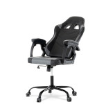 Herní křeslo, houpací mechanismus, šedá ekokůže, KA-L626 GREY