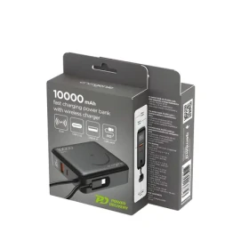 Magnetická powerbanka 10000 mAh černá / Powerbanka / Power Delivery 20 W / bezdrátové nabíjení 15 W / LCD displej (PB10-WPC15-LCD-01)