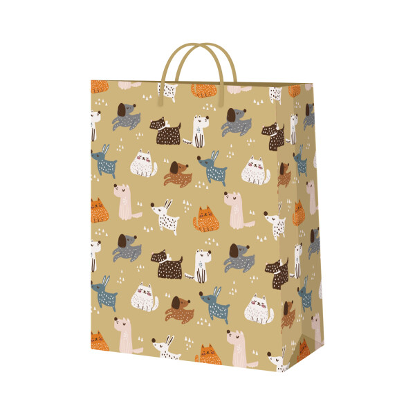 Dárková taška velká - Pejsci a kočičky (26 × 12,7 × 32,4 cm) - Albi