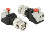 DeLock adaptér BNC samec svorkovnice s tlačítky 2 piny (65525)