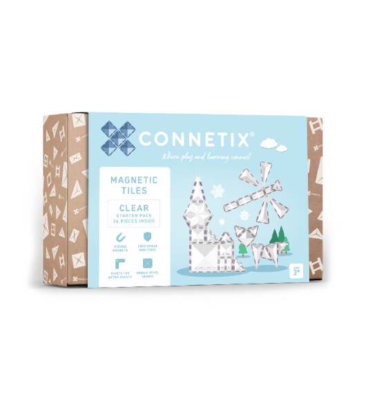 Connetix Connetix Tiles - Magnetická Stavebnice Průhledná Startovací Set 34 ks