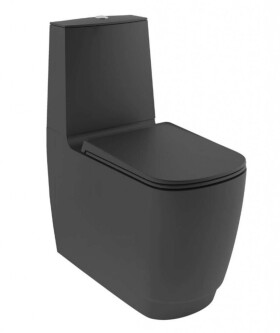 KLUDI - Resa S WC kombi mísa, vario odpad, Rimless, Spiralflush, matná černá 27WCB0139