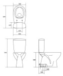 CERSANIT - WC KOMBI 683 ARTECO CO 021 3/5, SEDÁTKO ARTECO POLYPROPYLEN, SOFTCLOSE NEW K667-074