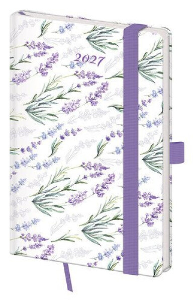 Diář 2027 týdenní kapesní Vario - Lavender s gumičkou