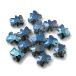 Skleněné korálky - broušený medvídek - různé varianty - 9,5x 8,5 x 3,5 mm - 1 ks Barva: Modrá