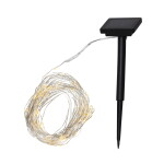 Star Trading Solární světelný řetěz délka 2 m Dew Drop stříbrný - STAR TRADING Světelný řetěz na solární napájení Dew Drop 200 LED, stříbrná barva, plast