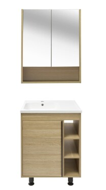 Koupelnová sestava s umyvadlem a zrcadlovou skříňkou Naturel Lucca 59x70x45 cm dub mat LUCCASET60D LUCCASET60D