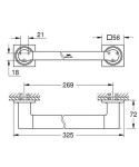 GROHE - Allure Madlo, délka 33 cm, kartáčovaný Hard Graphite 40955AL1