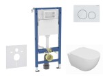 GEBERIT - Duofix Set předstěnové instalace, klozetu Oudee a sedátka softclose, tlačítko Delta20, alpská bílá SANI11CA3131B