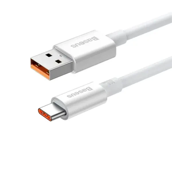Baseus P10320102214-00 Kabel USB-A (M) - USB-C (M) 0.25 m bílá / 100W (P10320102214-00)