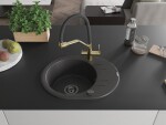 MEXEN/S - Kevin granitový dřez 1-miska včetně baterie Duo, černá kropenatá 6517-76-671701-57-B