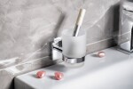 SAPHO - X-SQUARE sklenka, mléčné sklo, chrom XQ903