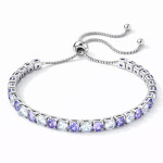 Tennis náramek s fialovými a čirými zirkony Cianoti, Fialová 26 cm