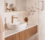 GROHE - Lineare New Umyvadlová baterie s výpustí Push-Open, kartáčovaný Warm Sunset 23106DL1