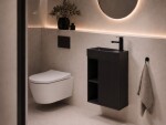 CERANO - Umyvadlová skříňka pro WC Sofia - černá matná + umyvadlo z litého mramoru Sofia - černá matná - 50x70x25 CER-278762