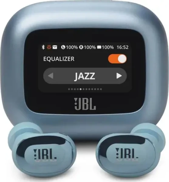 JBL Live Buds 3 modrá / Bezdrátová sluchátka do uší / mikrofon / Bluetooth 5.3 / IP55 / ANC (JBLLIVEBUDS3BLU)
