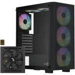 Aerocool B509A Flow černá / PC skříň / Midi Tower / ATX / Mesh / Tvrzené sklo / Se zdrojem 650W (ACCX-BD02002.11)